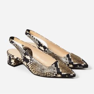 Everlane the Editor Slingback in Snakeskin